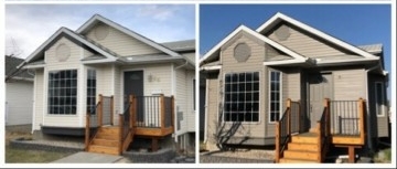 Vinyl siding painting before and after