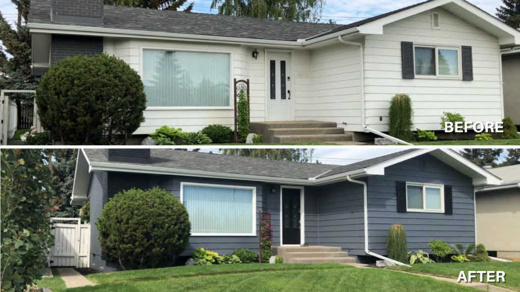 Exterior Painting Siding before and after